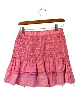 Anthropologie Pink Ruched Skirt